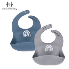 2er Silikon Lätzchen Fütterlätzchen Baby mit Auffangschale für Mädchen Junge